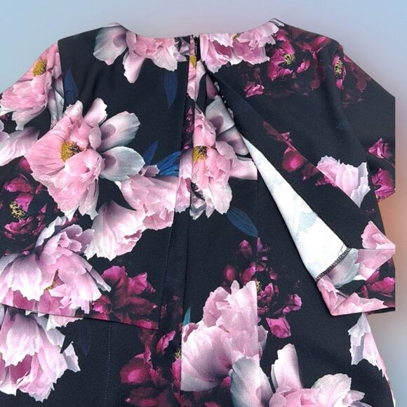 PHASE EIGHT Women’s 10 Black Pink Floral Dress - Picture 6 of 6